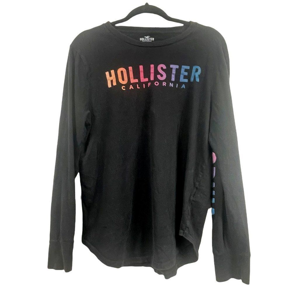 Men's Hollister Black Long Sleeve T-Shirt Size Medium